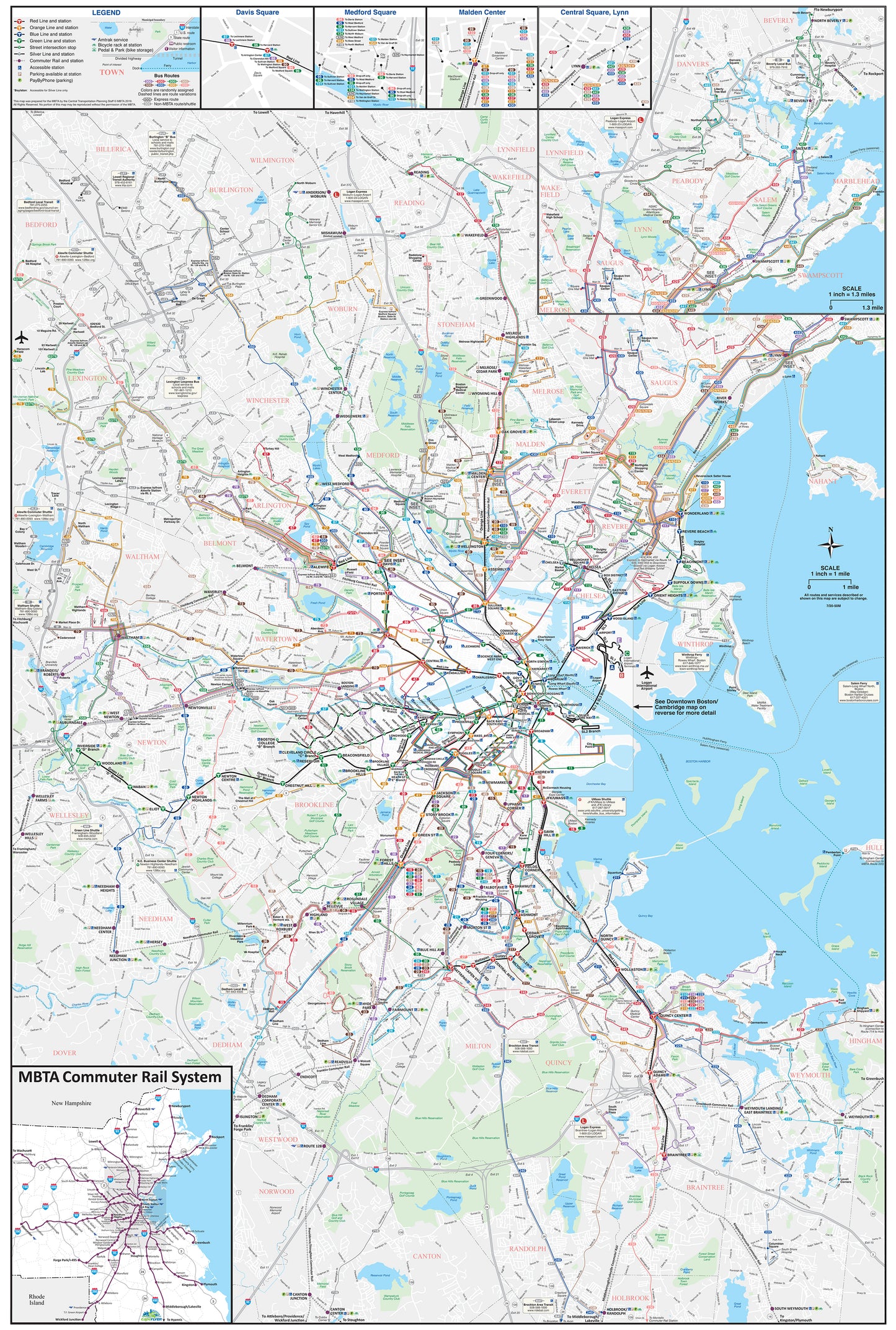 MBTA System Route Map 2018