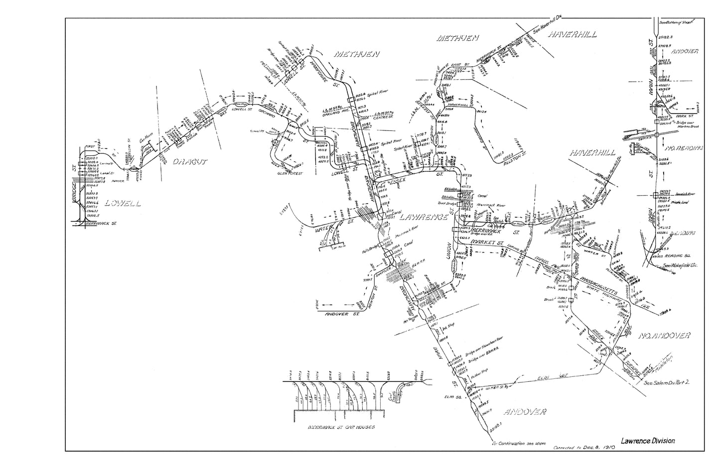 Boston & Northern Street Railway Co. Track Plans 1910: Lawrence Division