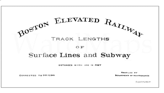 Boston Elevated Railway Co. Track Plans 1946 Title Page