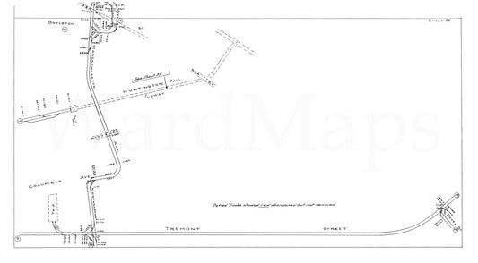 Boston Elevated Railway Co. Track Plans 1946 Plate 25: Boston - Back Bay, South End