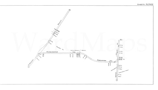 Boston Elevated Railway Co. Track Plans 1946 Plate 30-31-32: Boston and South Boston - Dorchester Ave