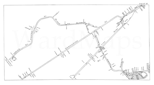 Boston Elevated Railway Co. Track Plans 1946 Plate 37: Dorchester, Hyde Park, Mattapan, and Roslindale