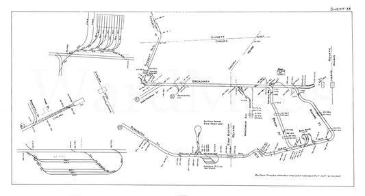 Boston Elevated Railway Co. Track Plans 1946 Plate 38: Chelsea, East Boston, Everett, and Revere