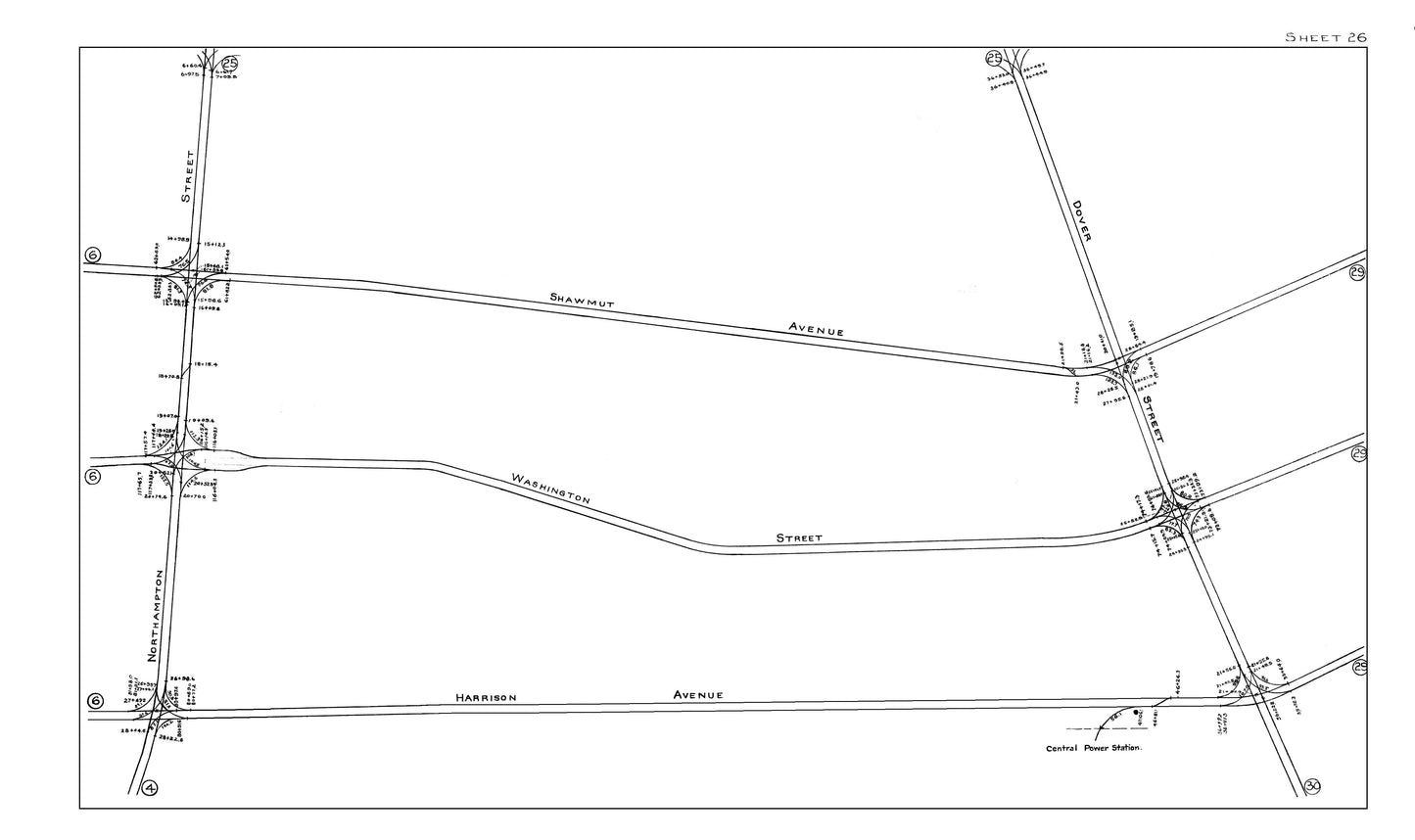 Boston Elevated Railway Co. Track Plans 1914 Sheet 26: Boston (South End, Lower Roxbury)