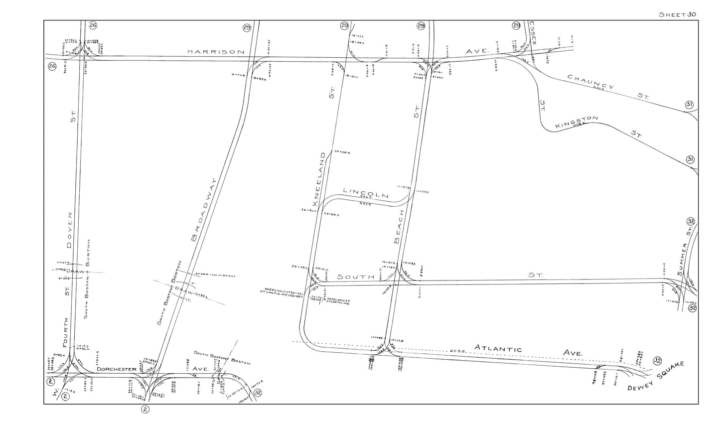 Boston Elevated Railway Co. Track Plans 1914 Sheet 30: Boston