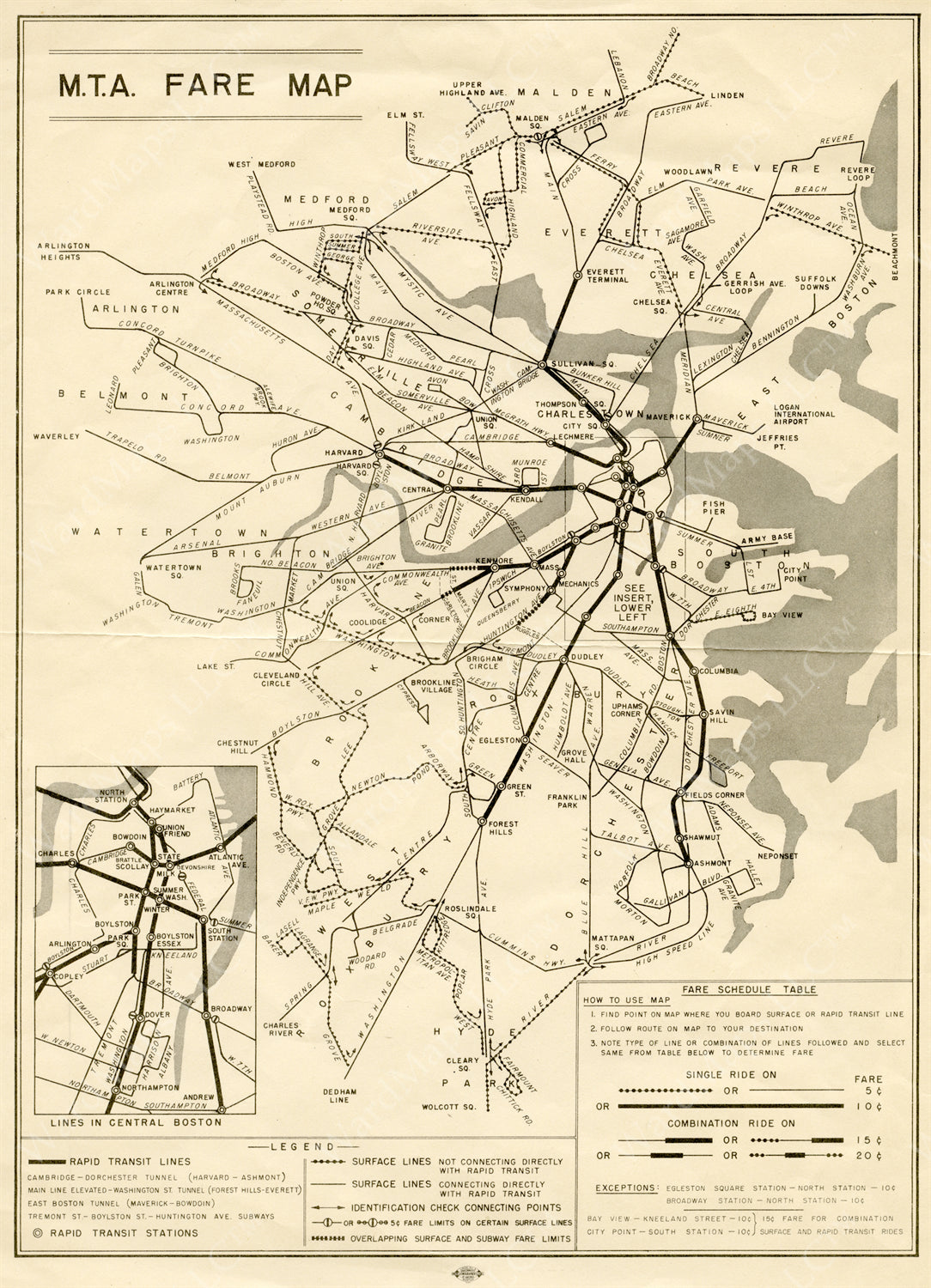 MTA Fare Map 1949