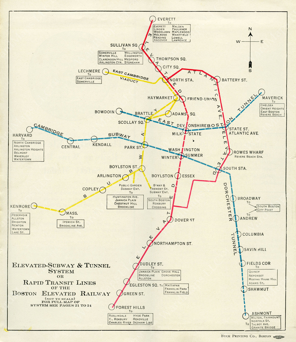 Boston Elevated Railway Rapid Transit Lines 1930