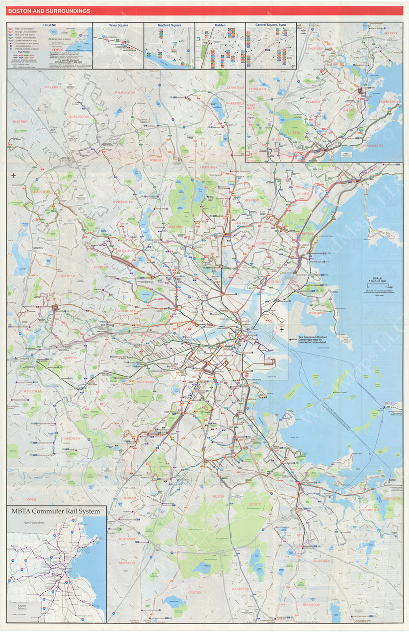 MBTA System Route Map 2000 (Side A) – Boston In Transit