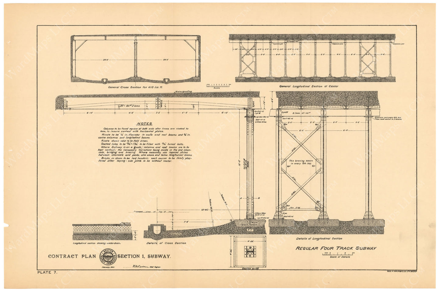 BTC Annual Report 04, 1898 Plate 07: Regular Four Track Subway